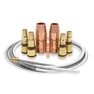 AccuLock S consumables family; contact tip, nozzles, diffusers and liner