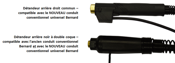 Comparison showing new vs. old rear strain relief