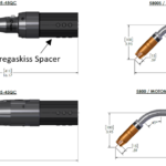 Configuration comparisons with dimensions comparing Tregaskiss spacer and the MOTOMAN Spacer
