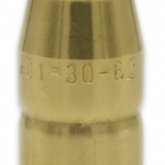 Tregaskiss slip-on nozzle for use AccuLock R consumables shown from front