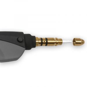 Back end of a BTB semi-automatic air-cooled MIG gun equipped with AccuLock S consumables system